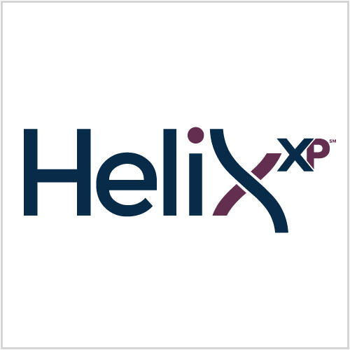 The Helix XP logo for the Helix NextGen bar review course by Helix Bar Review by AccessLex, representing the extra practice available within the program.