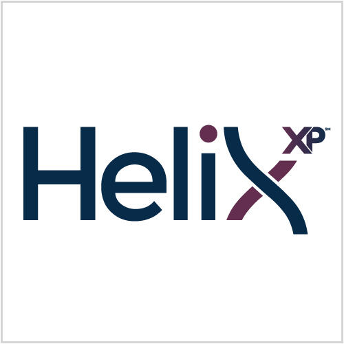 The Helix XP logo for the Helix NextGen bar review course by Helix Bar Review by AccessLex, representing the extra practice available within the program.