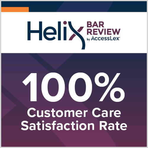 100% customer care satisfaction from the Helix Bar Review team.
