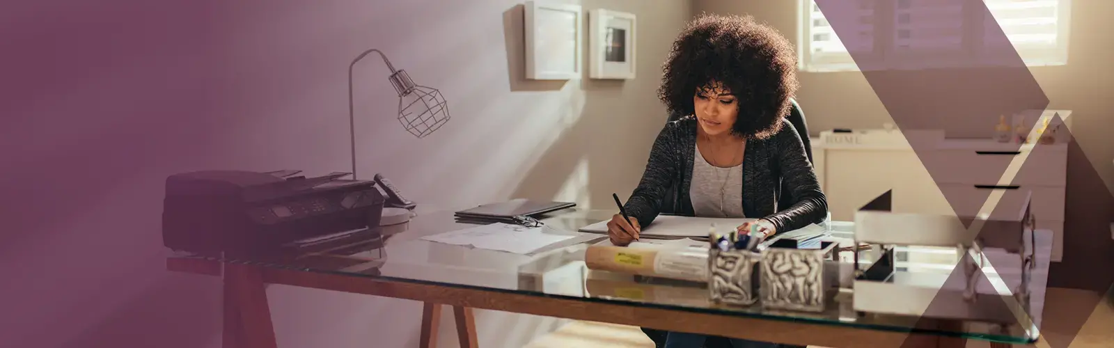Adult working at home office 