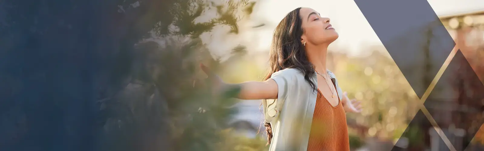 Young adult enjoying sunset with gratitude 