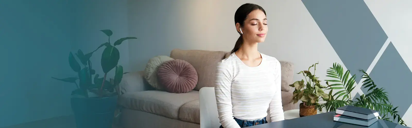 Meditation break at desk 