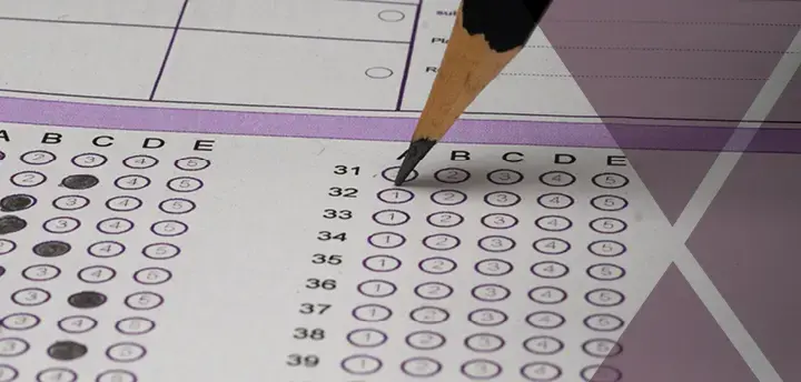 Choice answer sheet and pencil 